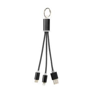 Kabel do ładowania 3w1 Metal z kółkiem na klucze