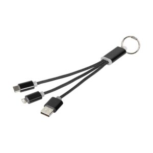 Kabel do ładowania 3w1 Metal z kółkiem na klucze