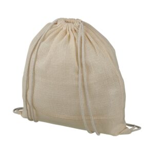 Plecak Maine z siatki bawełnianej ze sznurkiem ściągającym