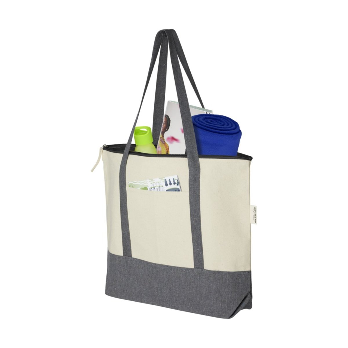 Repose torba na zakupy z suwakiem o pojemności 10 l z bawełny z recyklingu o gramaturze 320 g/m²