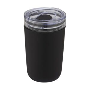 Szklany kubek Bello o pojemności 420 ml z zewnętrzną ścianką z plastiku z recyklingu
