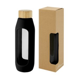 Tidan Butelka z borokrzemianowego szkła o pojemności 600 ml z silikonowym uchwytem