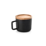 FANGIO Kubek ceramiczny z bambusową podstawą i pokrywką 220 mL