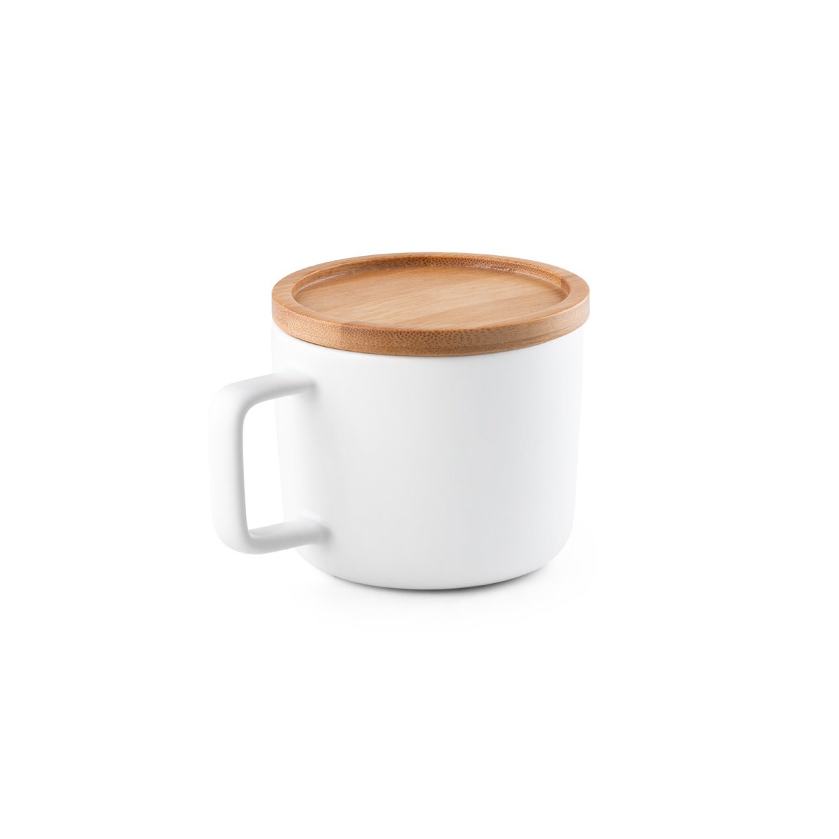 fangio-kubek-ceramiczny-z-bambusowa-podstawa-i-pokrywka-220-ml-SE94251-8 FANGIO. Kubek ceramiczny z bambusową podstawą i pokrywką 220 mL - Biały