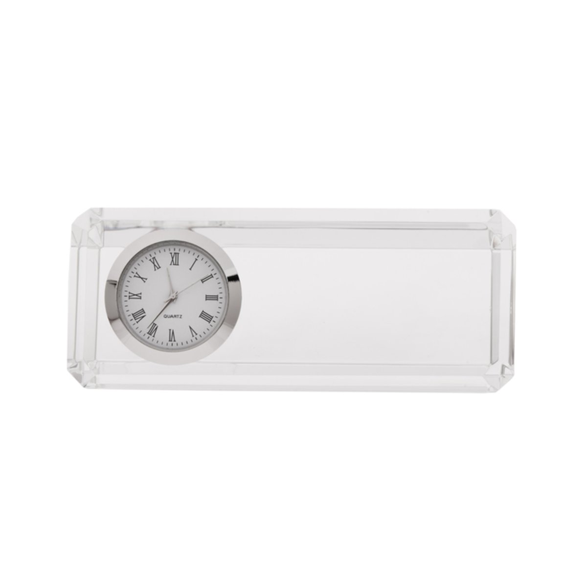 Kryształowy przycisk do papieru z zegarem Cristalino