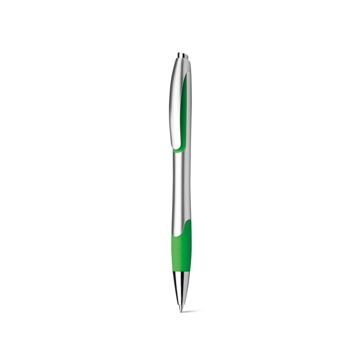 MILEY SILVER. Długopis z uchwytem antypoślizgowym - Zielony