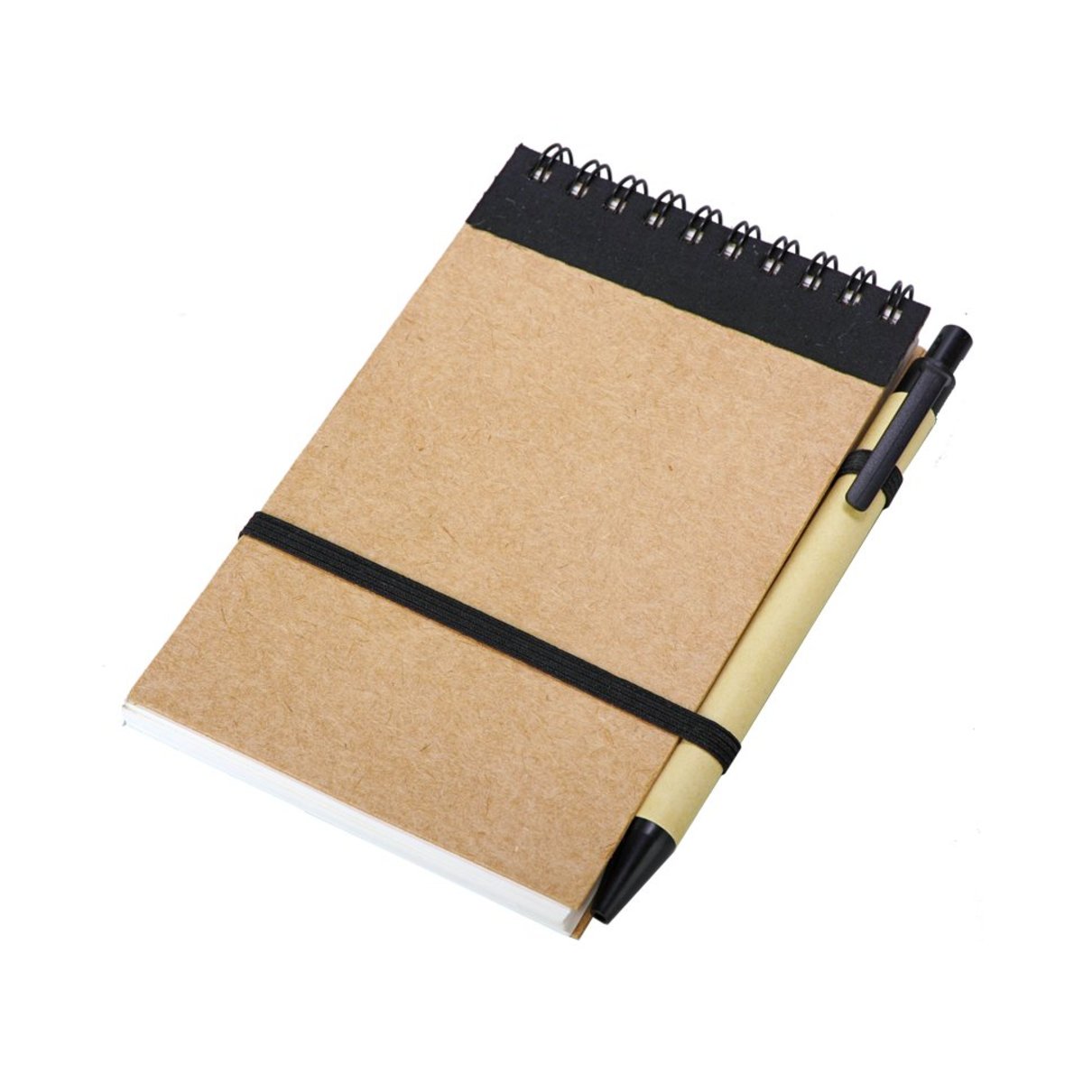 notes-kraft-90x14070k-gladki-z-dlugopisem-czarnybezowy Notes Kraft 90x140/70k gładki z długopisem