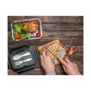 Szklany lunch box ze sztućcami 1000 ml Lagos