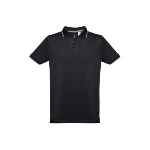 THC ROME. Męski slim fit polo t-shirt - Czarny