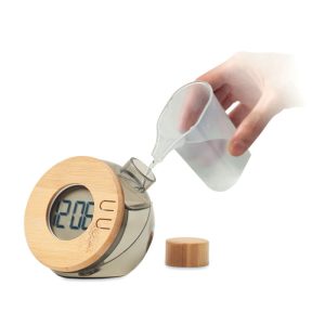 Bambusowy wodny zegar LCD