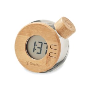 Bambusowy wodny zegar LCD