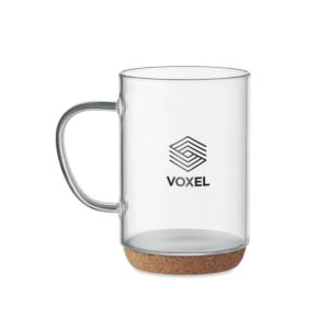 Kubek szklany 400ml z korkiem