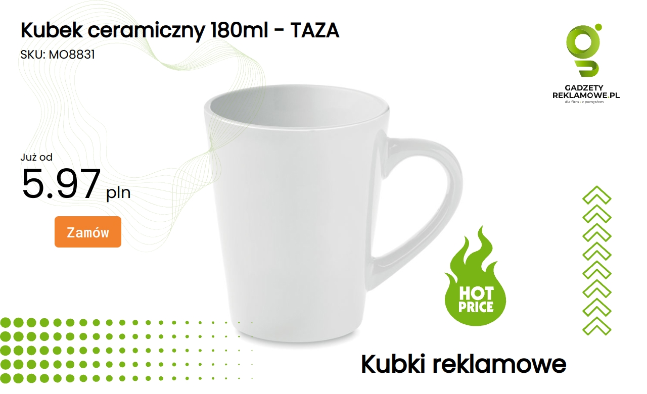 Kubek ceramiczny 180ml - TAZA Kubek ceramiczny o pojemności 180 ml marki TAZA