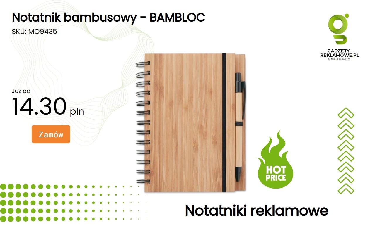 Notatnik bambusowy - BAMBLOC Notatnik bambusowy BAMBLOC z ekologicznych materiałów