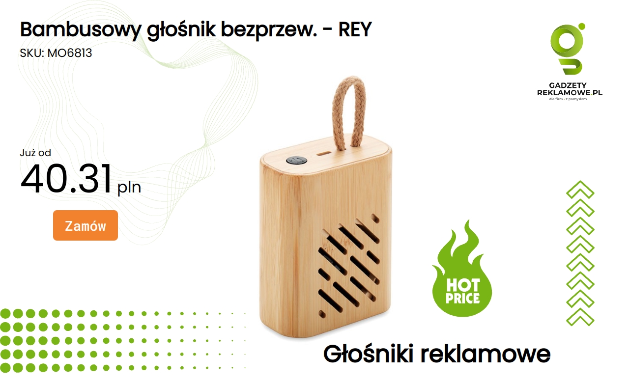 Bambusowy głośnik bezprzew. - REY Bambusowy głośnik bezprzewodowy REY