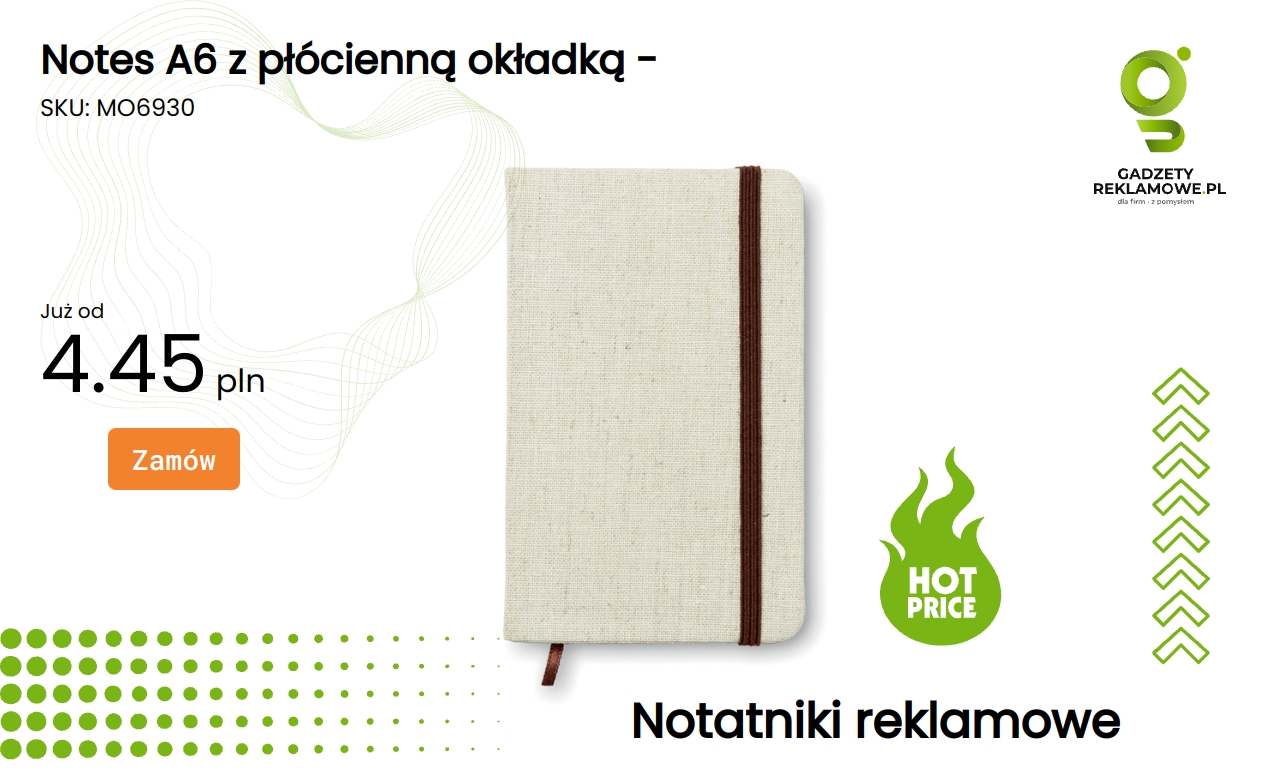 Notes A6 z płócienną okładką