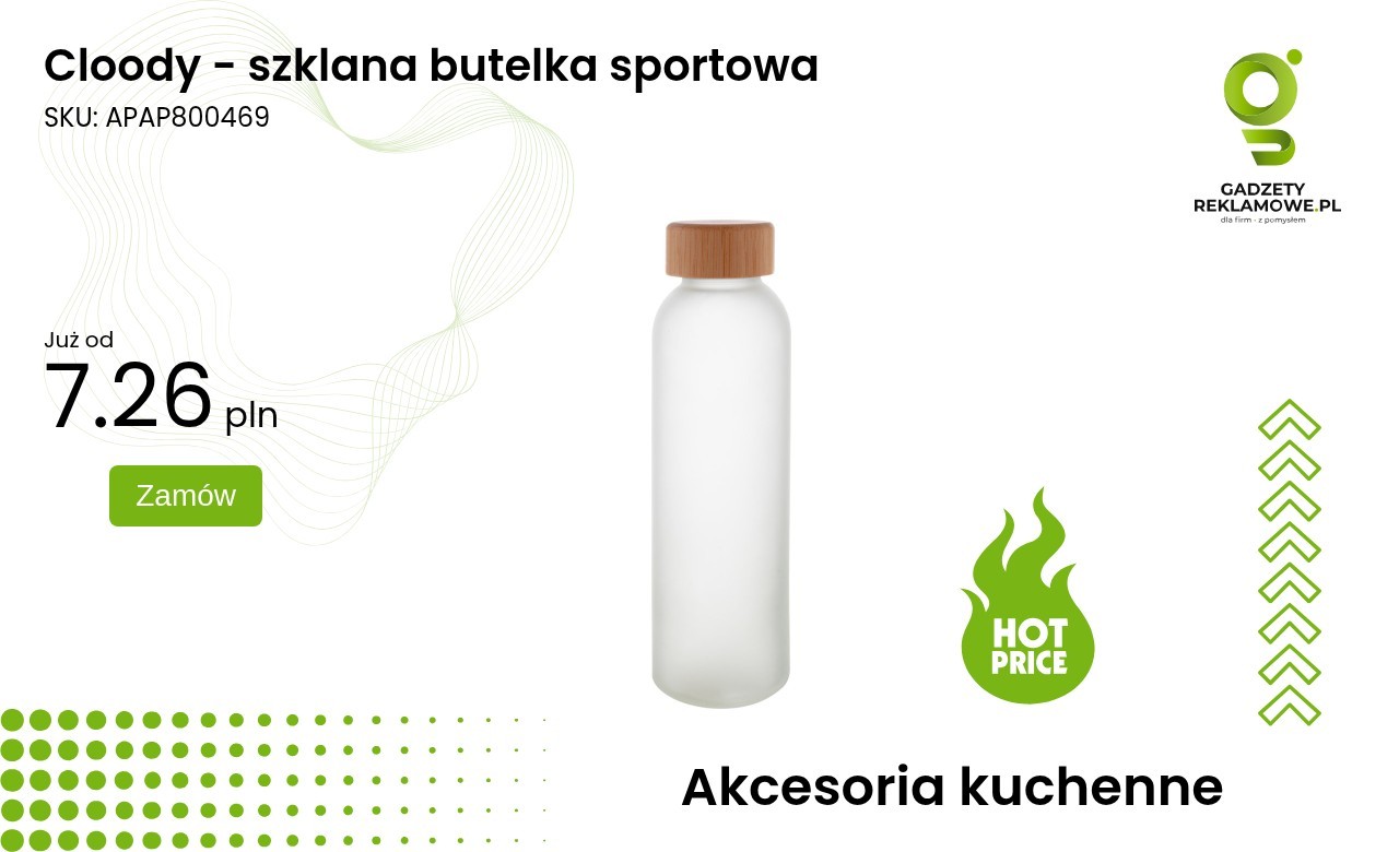 szklana butelka sportowa marki Cloody