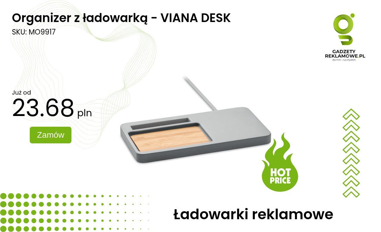 Organizer z ładowarką - VIANA DESK Organizer z ładowarką Viana Desk na biurko