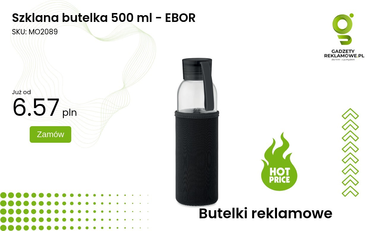 Szklana butelka 500 ml - EBOR Szklana butelka 500 ml marki EBOR