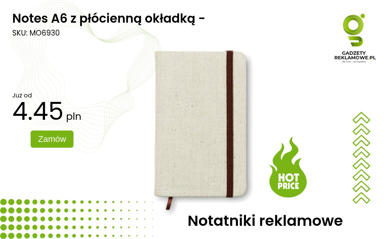 Notes A6 z płócienną okładką