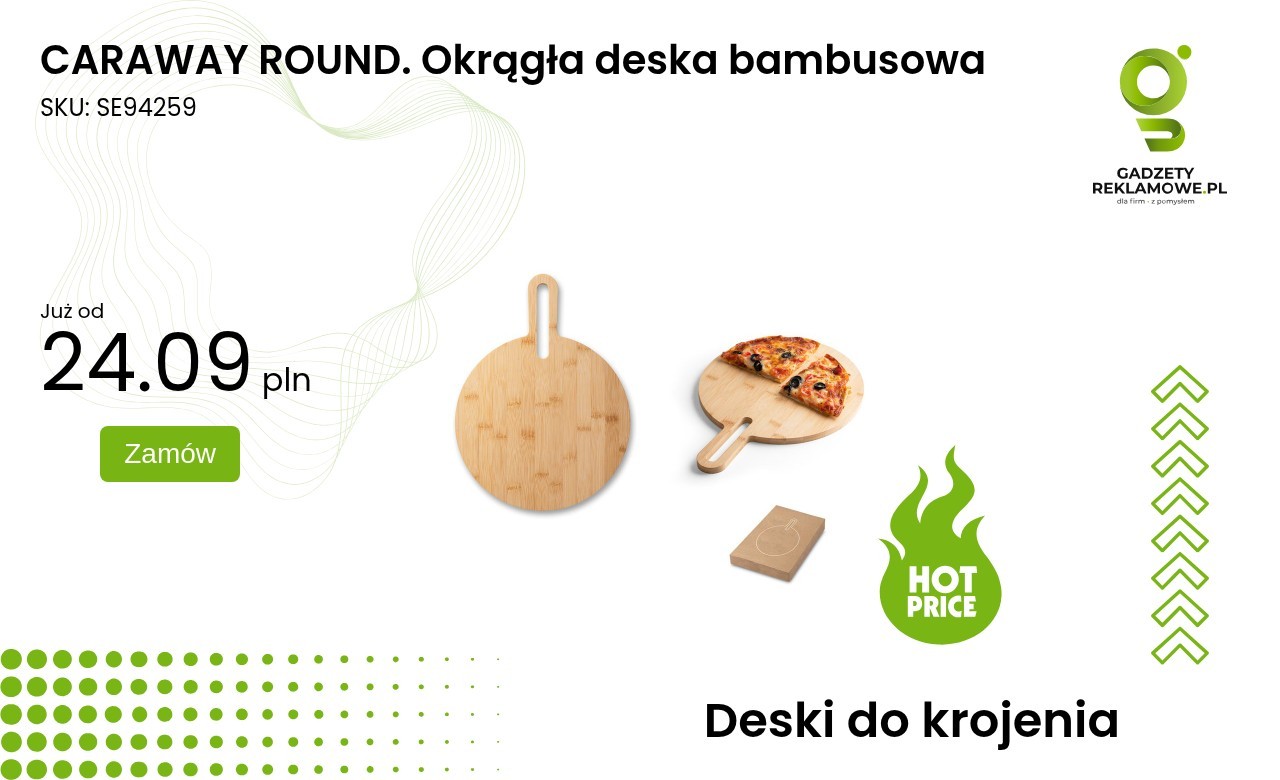 CARAWAY ROUND. Okrągła deska bambusowa Okrągła deska bambusowa CARAWAY