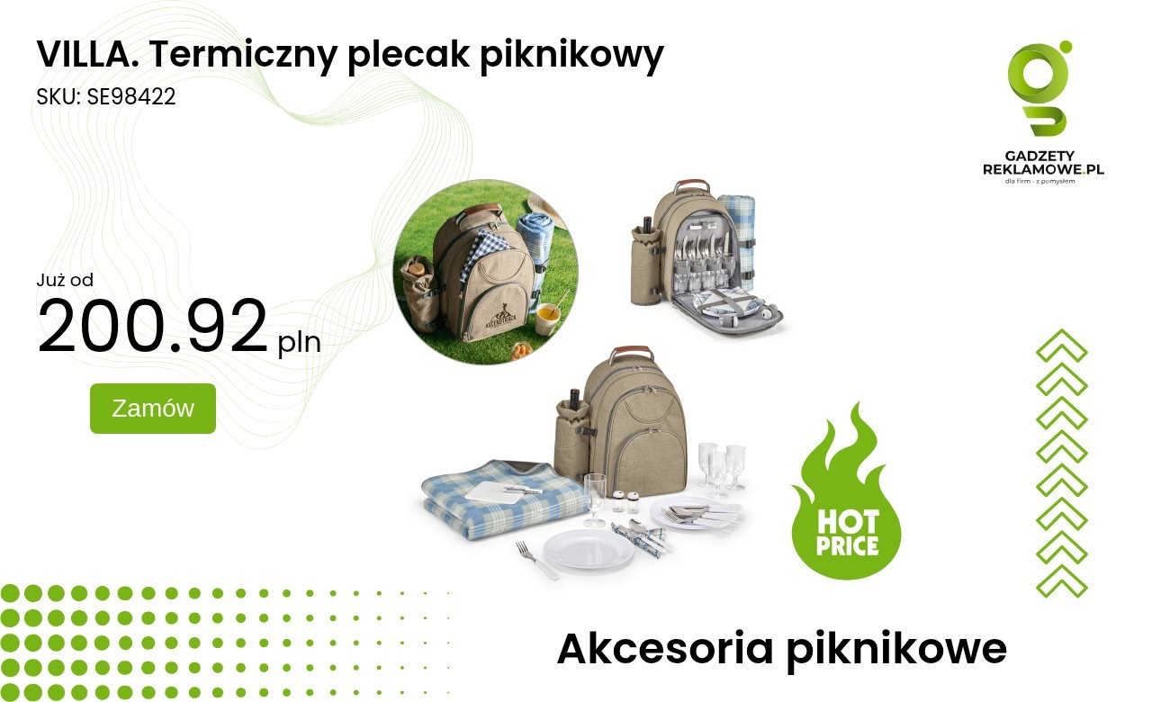 VILLA. Termiczny plecak piknikowy Termiczny plecak piknikowy VILLA