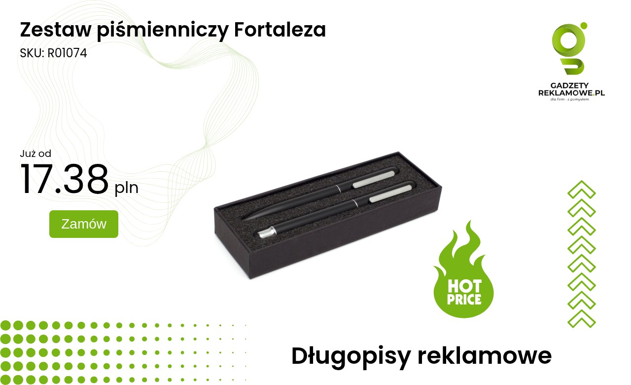 Zestaw piśmienniczy Fortaleza z eleganckim długopisem i ołówkiem