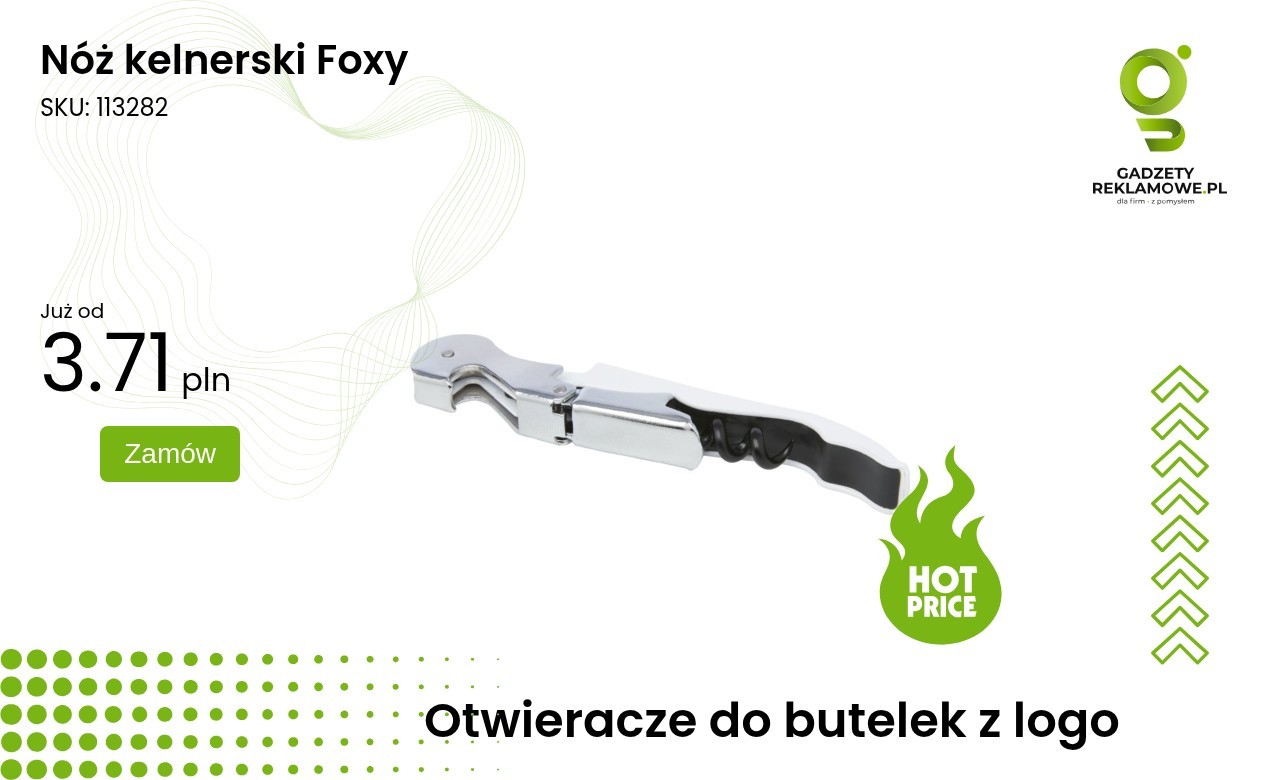 Nóż kelnerski Foxy z funkcjonalnymi akcesoriami