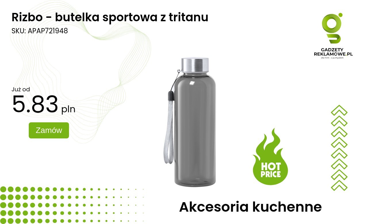 Rizbo - butelka sportowa z tritanu Butelka sportowa Rizbo wykonana z tritanu