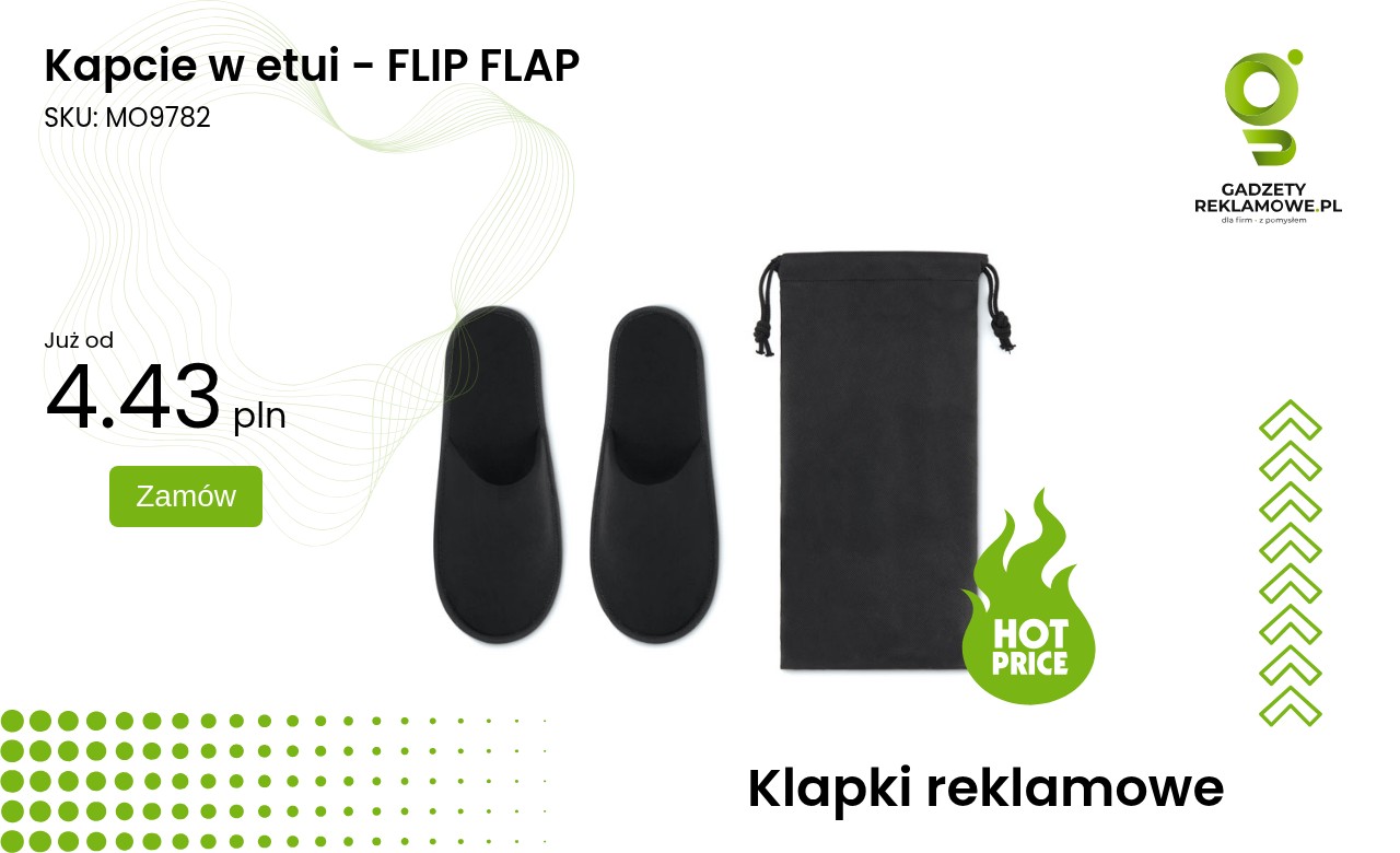 Kapcie w etui - FLIP FLAP Kapcie w etui Flip Flap na białym tle