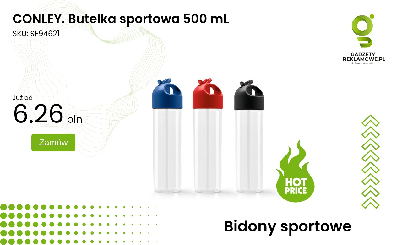 CONLEY. Butelka sportowa 500 mL Butelka sportowa CONLEY o pojemności 500 mL