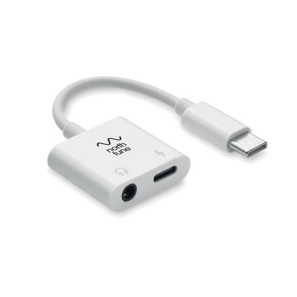 Akcesoria do smartfonów z logo – rozgałęźnik audio abs typu c koenet mo2496-06-print Rozgałęźnik audio ABS typu C KOENET mo2496-06-print