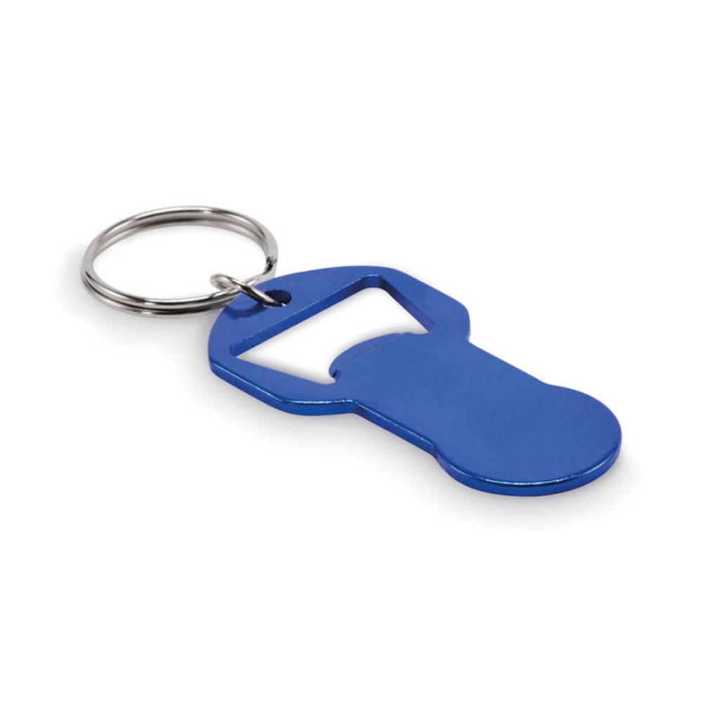 Aluminiowy brelok z otwieraczem CLAVE – niebieski mo2793-04 Aluminiowy brelok z otwieraczem CLAVE - niebieski