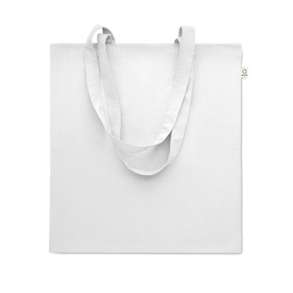 Bawełniana torba z recyklingu VIVEKA COLOUR – biała mo2302-06 Bawełniana torba z recyklingu VIVEKA COLOUR - biała