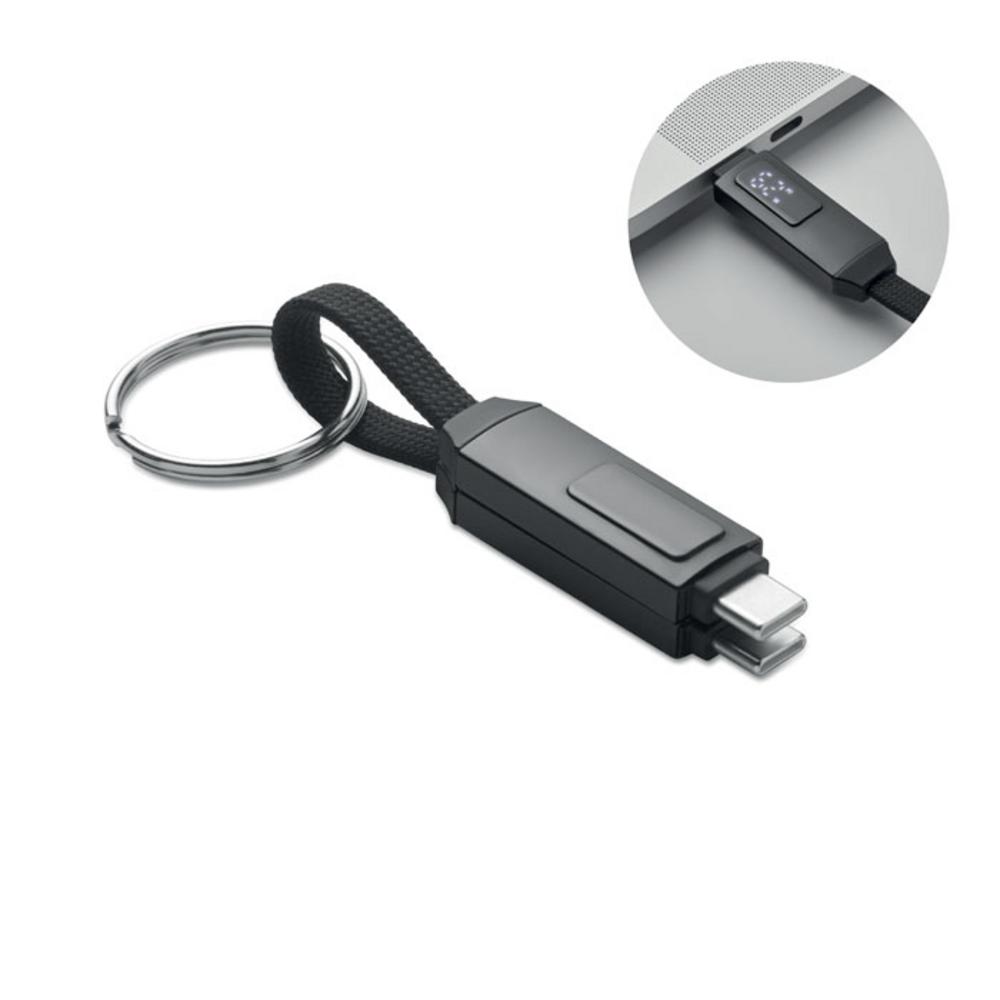 Brelok z kablem 60W KEYSTO - czarny