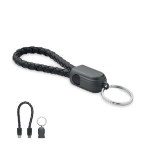 Brelok z kablem USB-C FAULETI LOOP - czarny
