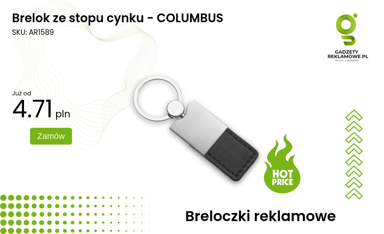 Brelok ze stopu cynku - COLUMBUS Brelok ze stopu cynku Columbus