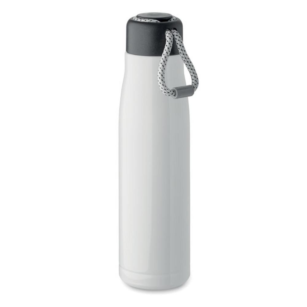 Butelka dwuścienna 500 ml CORDLE – biała mo2413-06 Butelka dwuścienna 500 ml CORDLE - biała