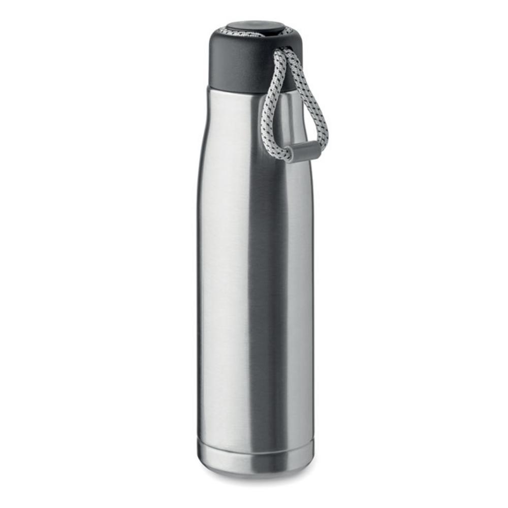 Butelka dwuścienna 500 ml CORDLE – srebrna mo2413-16 Butelka dwuścienna 500 ml CORDLE - srebrna