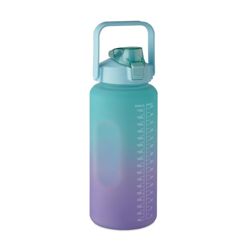 Butelka na wodę RPET 2000ml ACTIVATE MAX – turkusowa mo2791-12 Butelka na wodę RPET 2000ml ACTIVATE MAX - turkusowa