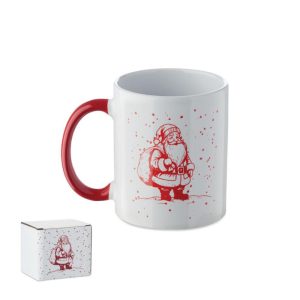 Ceramiczny kubek 300ml FESTIMUG - biały/czerwony