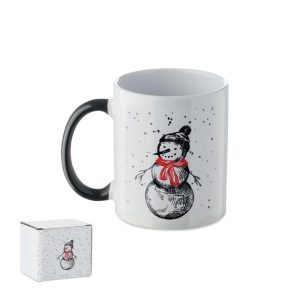 Ceramiczny kubek 300ml FESTIMUG - czarny/czerwony