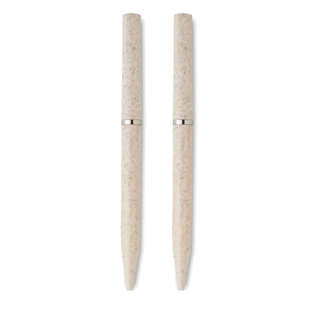 Długopisy ekologiczne z logo – zestaw długopisów ze słomy/abs peat mo2448-13-picture6 Zestaw długopisów ze słomy/ABS PEAT mo2448-13-picture6