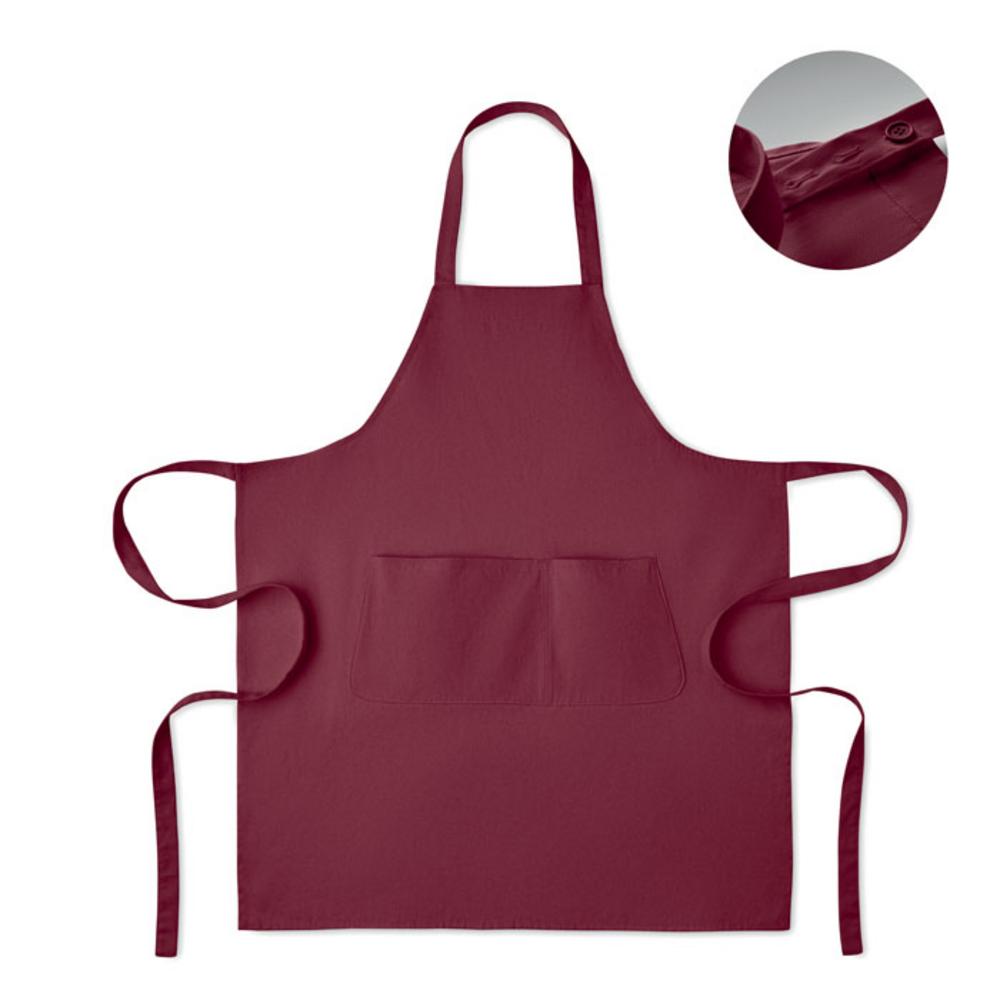 Fartuch bawełna org. 240gr/m² GAMMA – burgundowy mo2249-02 Fartuch bawełna org. 240gr/m² GAMMA - burgundowy