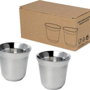 Duo zestaw filiżanek do espresso ze stali nierdzewnej z certyfikatem RCS 80 ml 10080481