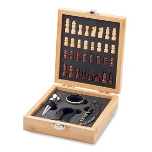 Zestaw do wina z szachownicą CHESSET mo2393-40-top