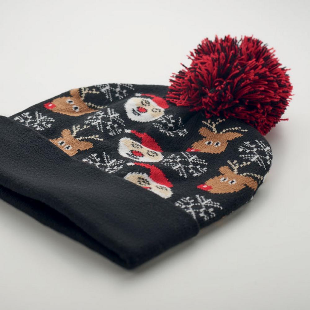 Gadżety świąteczne z logo – świąteczna czapka z dzianiny shimas hat cx1529-03-detail Świąteczna czapka z dzianiny SHIMAS HAT cx1529-03-detail