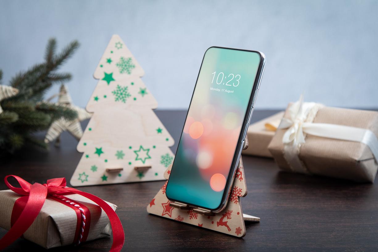 Gadżety świąteczne z logo – vallvik uchwyt na telefon – choinka AP716673-05__DG2 Vallvik uchwyt na telefon - choinka AP716673-05__DG2