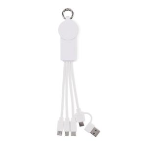 Kabel do ładowania 2 w 1 typ C ICAB - biały