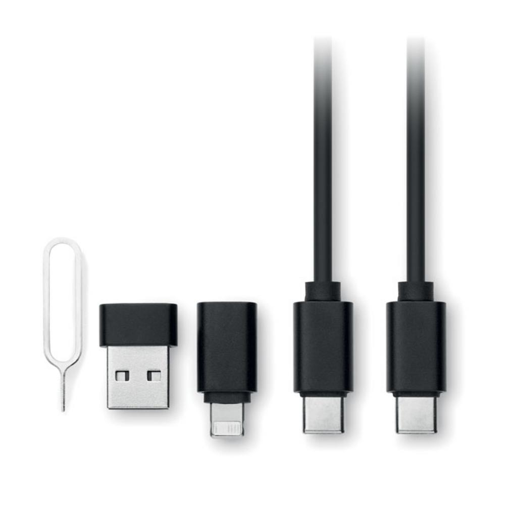 Kable usb z logo – zestaw złączy kablowych 4 w 1 1 cawatt mo2530-03-side Zestaw złączy kablowych 4 w 1 1 CAWATT mo2530-03-side